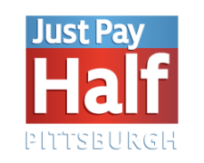 just pay half logo recreated